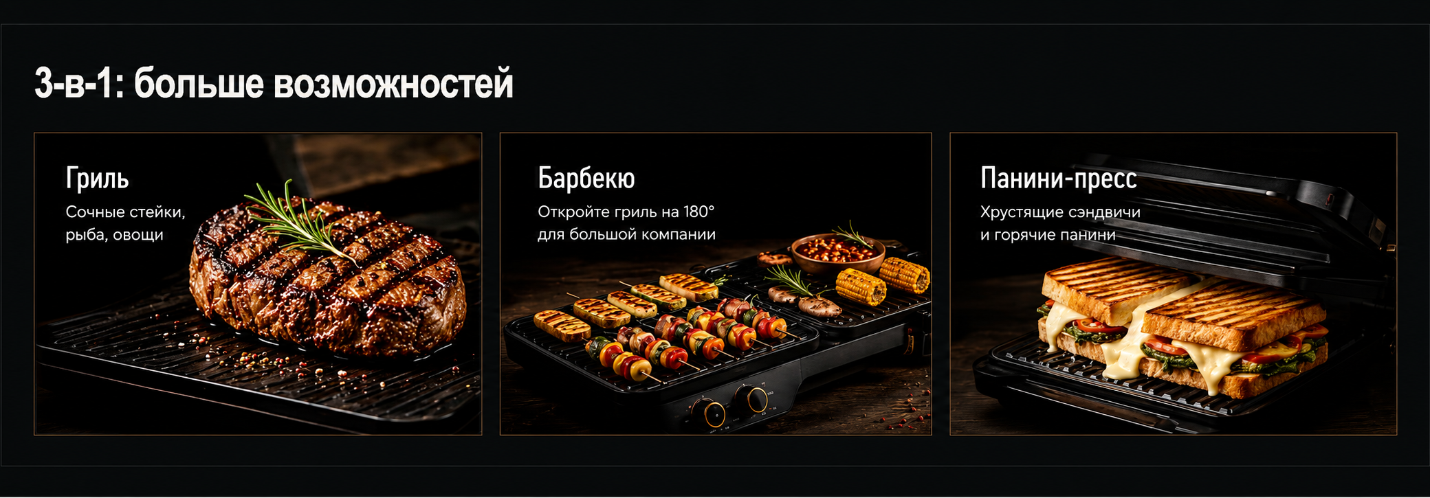 Гриль, барбекю и панини-пресс